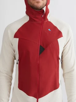 Klättermusen Tröjor & Fleece-Hugin White Clay-Ruby Red